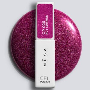 ESMALTE SEMIPERMANENTE 026 HOT SUMMER - MALVA CON MICROGLITTER