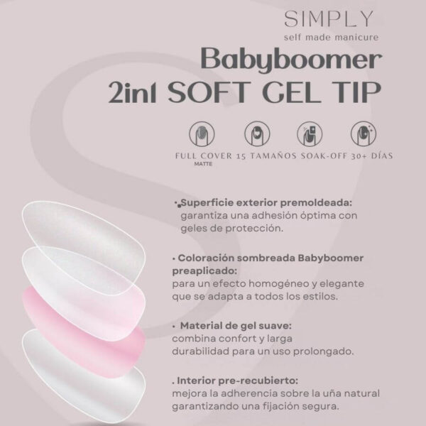 TIPS SOFT GEL BABY BOOMER OVAL CORTA NUDE