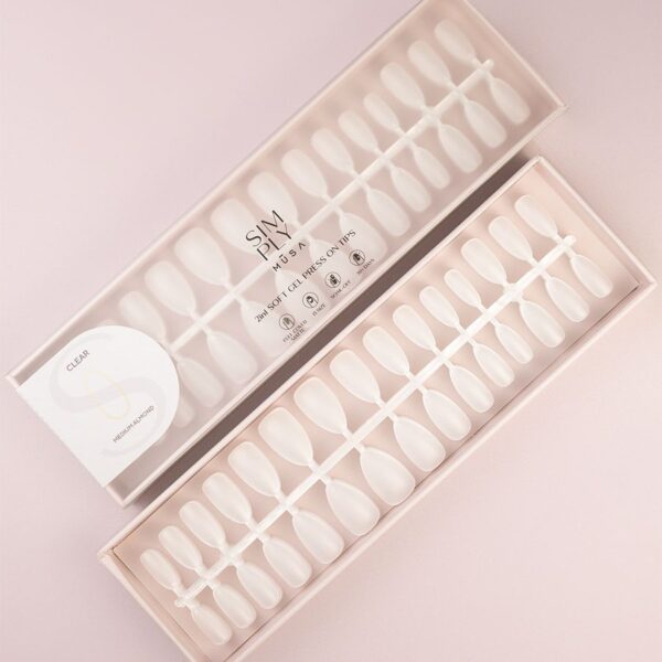 Tips-soft-gel-press-on-clear-medium-almond-simply-musa-nails-1 TIPS SOFT GEL CLEAR ALMENDRA MEDIA