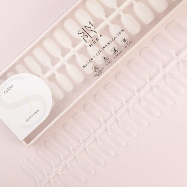 Tips-soft-gel-press-on-clear-medium-oval-simply-musa-nails TIPS SOFT GEL CLEAR OVAL MEDIA