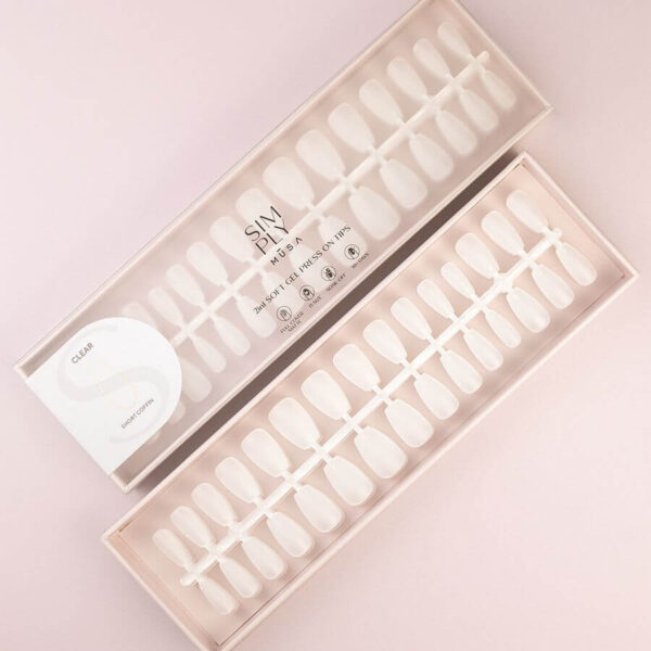TIPS SOFT GEL CLEAR COFFIN CORTA