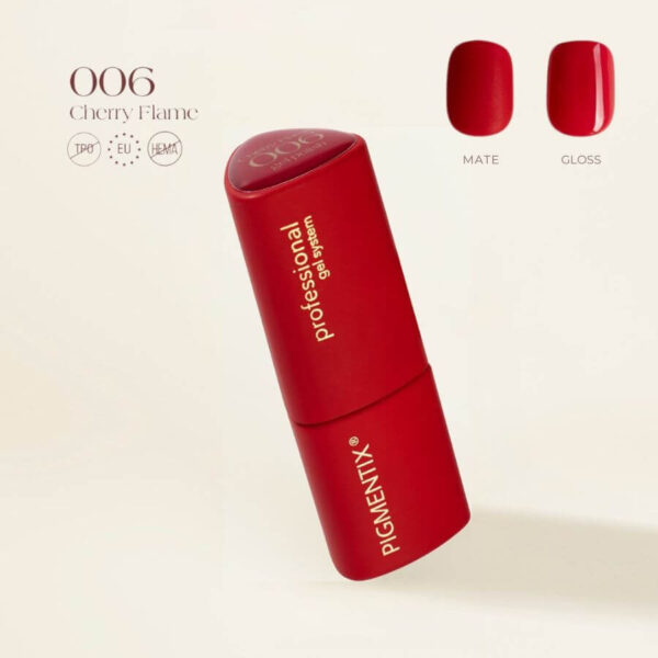 PIGMENTIX ® ESMALTE SEMIPERMANENTE CHERRY FLAME 006 - ROJO CEREZA