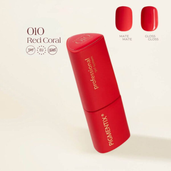 PIGMENTIX ® ESMALTE SEMIPERMANENTE RED CORAL 010 - ROJO CORAL