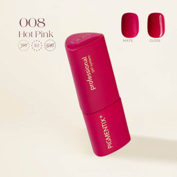PIGMENTIX ® ESMALTE SEMIPERMANENTE HOT PINK  008 - ROSA FUCSIA INTENSO