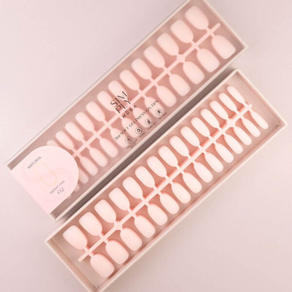 TIPS SOFT GEL NATURAL OVAL MEDIA CORAL PINK BLUSH