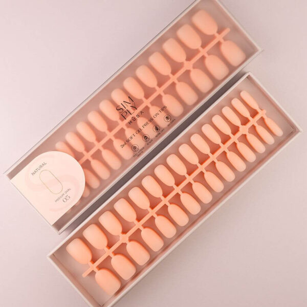TIPS SOFT GEL NATURAL OVAL MEDIA PEACH PINK