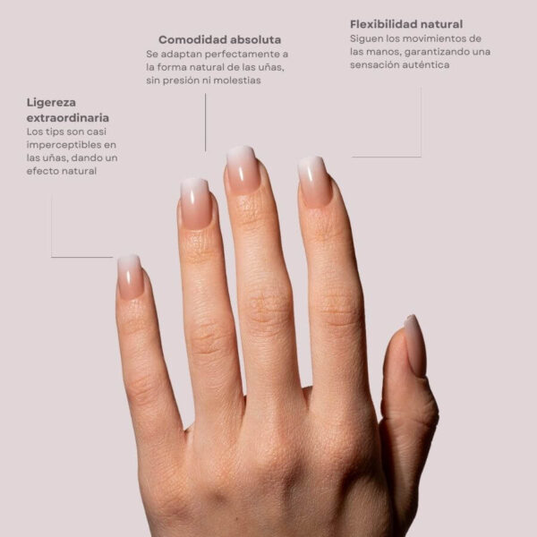 TIPS SOFT GEL BABY BOOMER CUADRADA CORTA NUDE