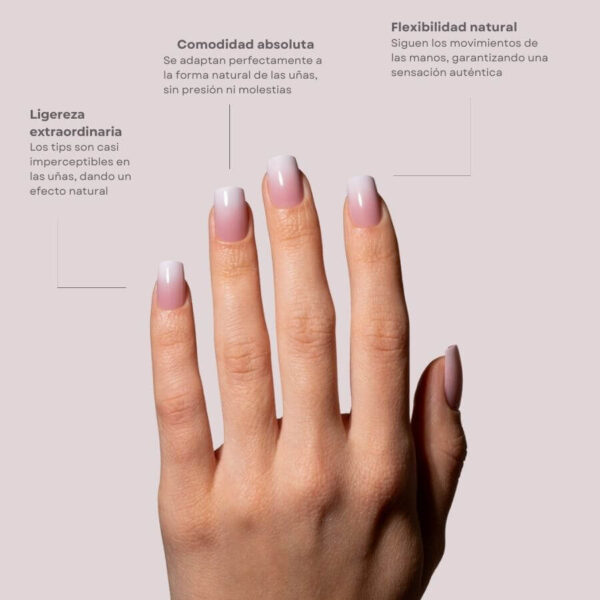 TIPS SOFT GEL BABY BOOMER CUADRADA CORTA PINK