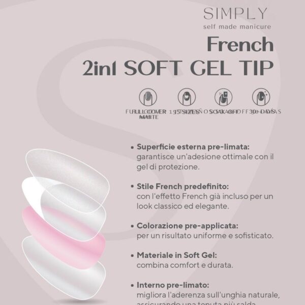 TIPS SOFT GEL FRENCH COFFIN CORTA NUDE