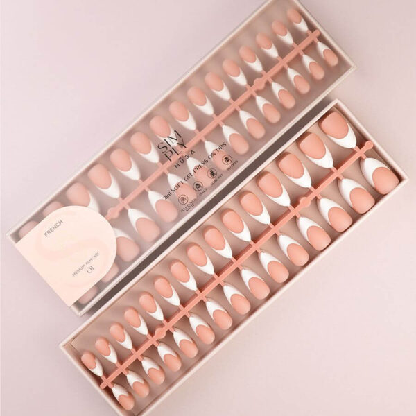 TIPS SOFT GEL FRENCH ALMENDRA MEDIA NUDE