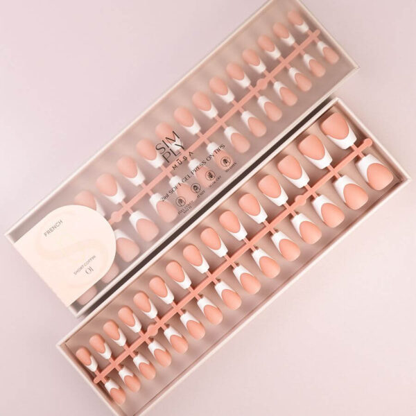 TIPS SOFT GEL FRENCH COFFIN CORTA NUDE