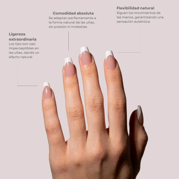 TIPS SOFT GEL FRENCH COFFIN CORTA NUDE