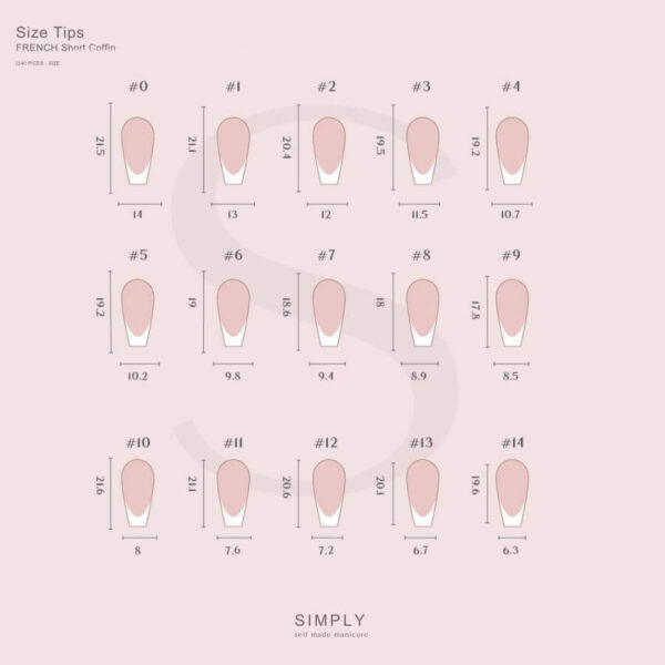 TIPS SOFT GEL FRENCH COFFIN CORTA NUDE