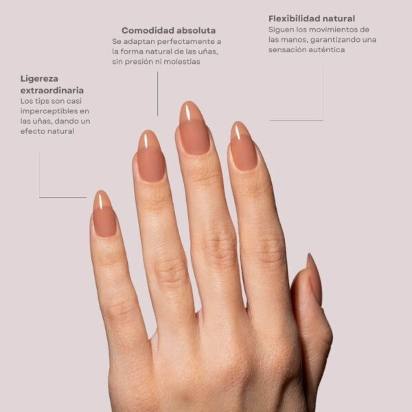 TIPS SOFT GEL NATURAL ALMENDRA MEDIA DARK NUDE