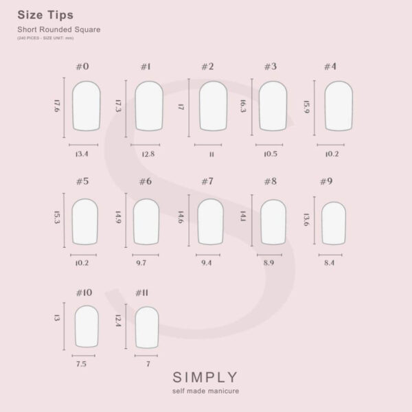 TIPS SOFT GEL NATURAL CUADRADA REDONDEADA CORTA PINK SAND