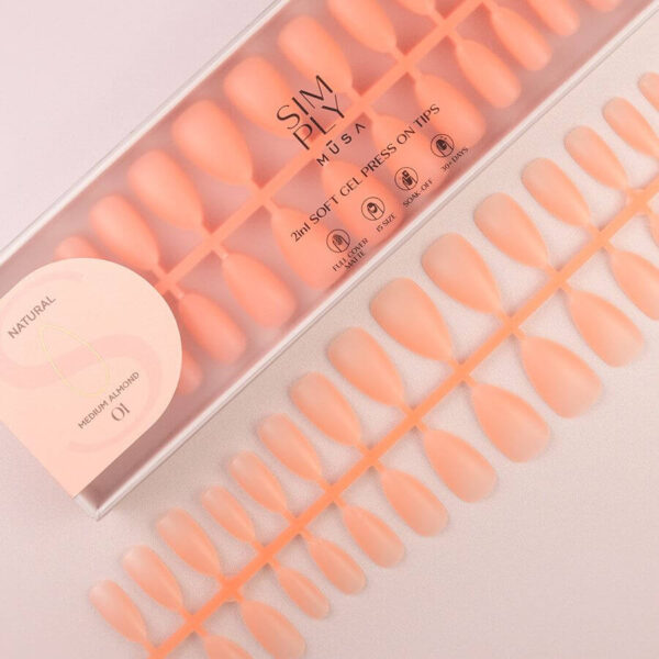TIPS SOFT GEL NATURAL ALMENDRA MEDIA CORAL PINK