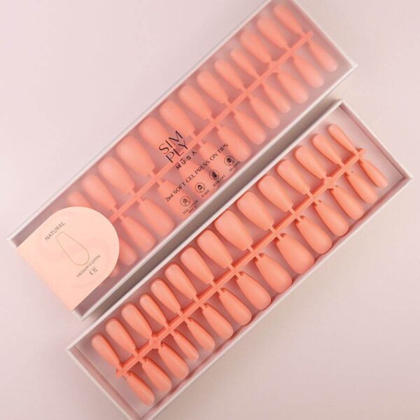 TIPS SOFT GEL NATURAL COFFIN MEDIA CORAL PINK