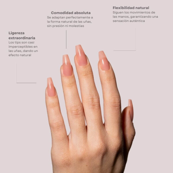 TIPS SOFT GEL NATURAL COFFIN MEDIA CORAL PINK