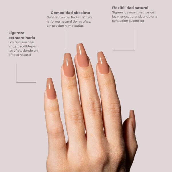 TIPS SOFT GEL NATURAL COFFIN MEDIA DARK NUDE