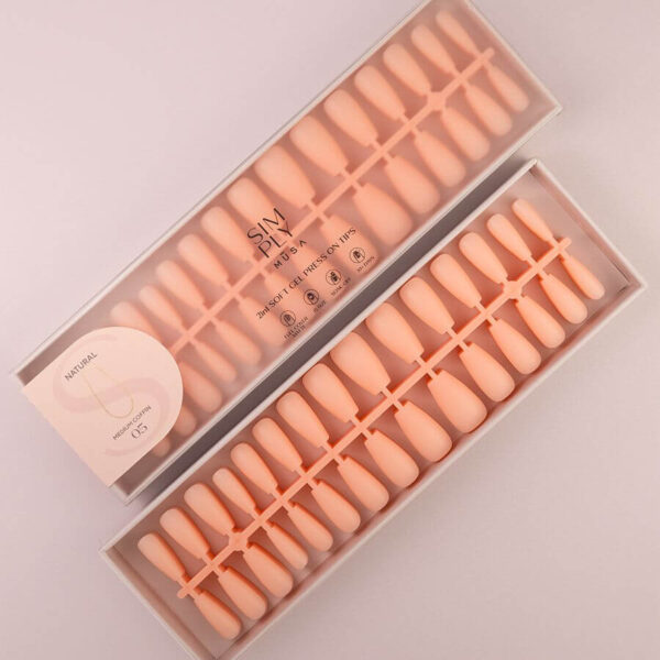 TIPS SOFT GEL NATURAL COFFIN MEDIA PEACH PINK