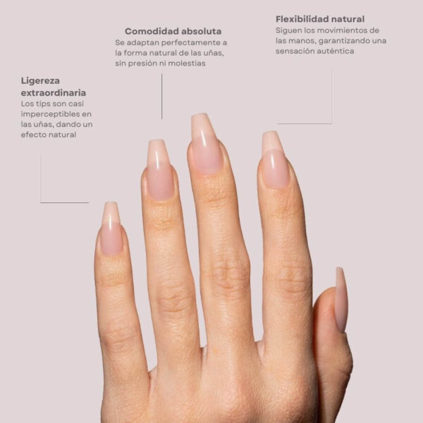 TIPS SOFT GEL NATURAL COFFIN MEDIA PEACH PINK