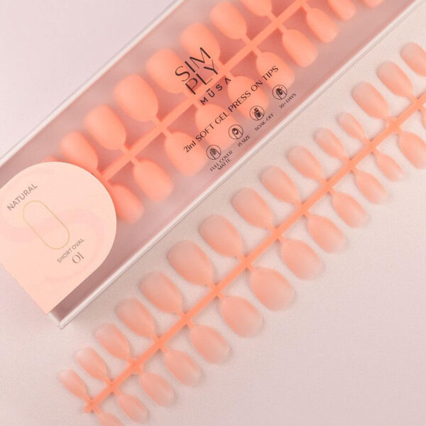 TIPS SOFT GEL NATURAL OVAL CORTA CORAL PINK