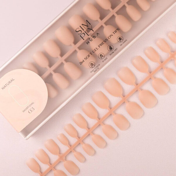 tips-soft-gel-press-on-natural-oval-corta-03-pink-sand-simply-musa TIPS SOFT GEL NATURAL OVAL CORTA PINK SAND