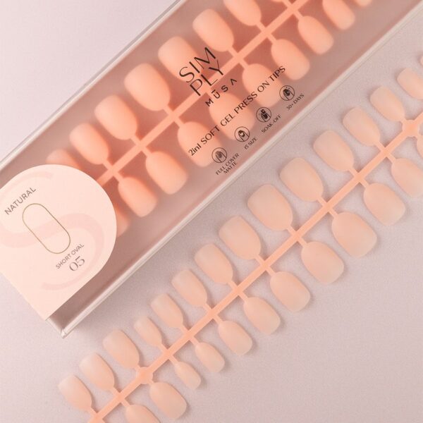 tips-soft-gel-press-on-natural-oval-corta-05-peach-pink-musa TIPS SOFT GEL NATURAL OVAL CORTA PEACH PINK