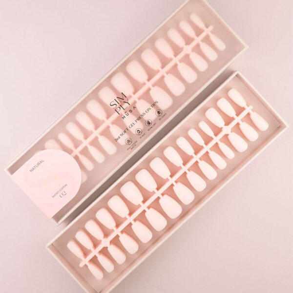 TIPS SOFT GEL NATURAL COFFIN CORTA BLUSH