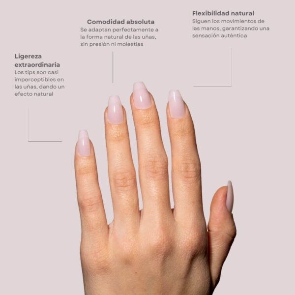 TIPS SOFT GEL NATURAL COFFIN CORTA BLUSH
