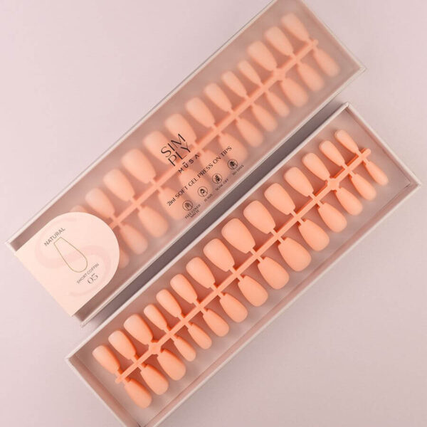 TIPS SOFT GEL NATURAL COFFIN CORTA PEACH PINK