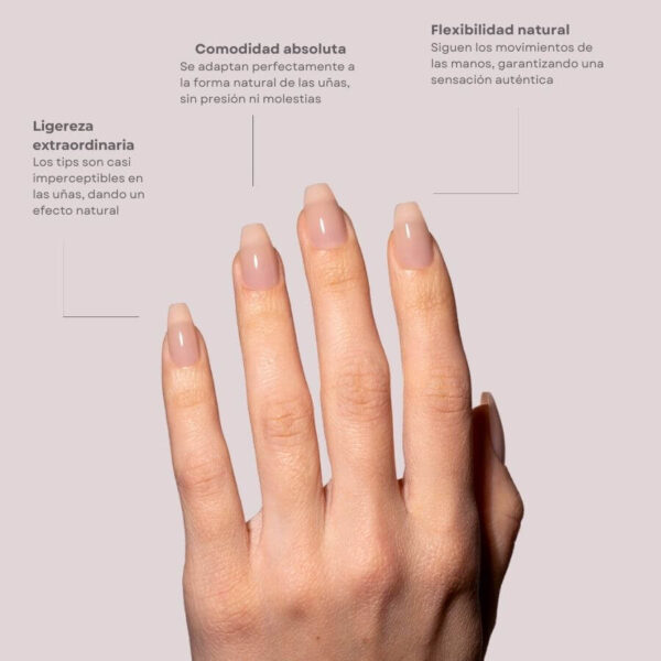 TIPS SOFT GEL NATURAL COFFIN CORTA NUDE